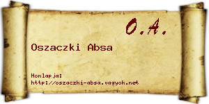 Oszaczki Absa névjegykártya